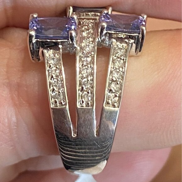 Ring Size 9.5 Tourmaline and CZ Sterling Silver 925 RP Women Semi-Precious Stone - Picture 4 of 9